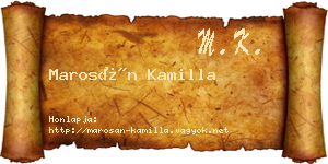 Marosán Kamilla névjegykártya